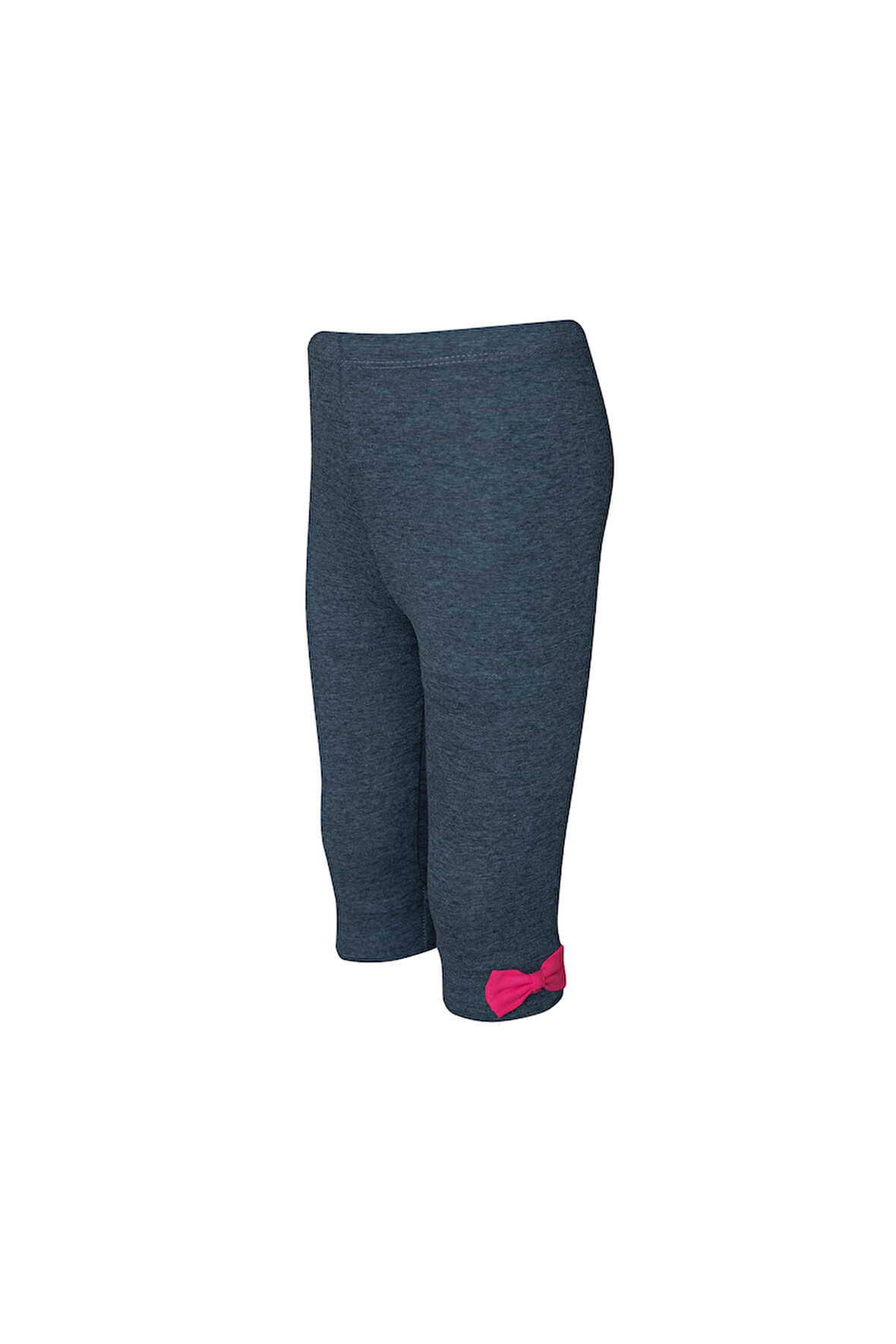 Antrasit Basic Kız Çocuk Fiyonklu Diz Altı Tayt Kapri