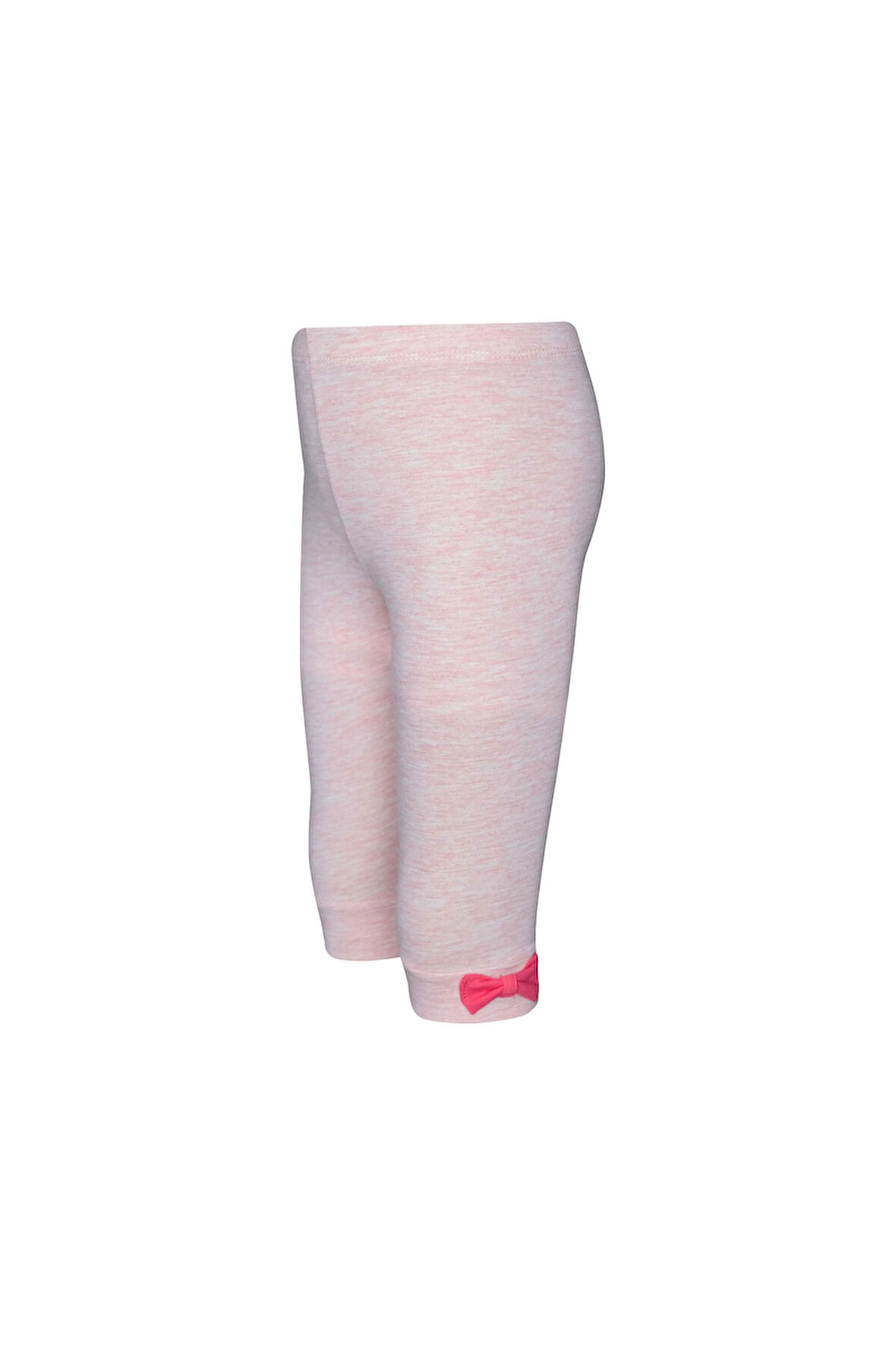 Koyu Pembe Melanj Basic Kız Çocuk Fiyonklu Diz Altı Tayt Kapri