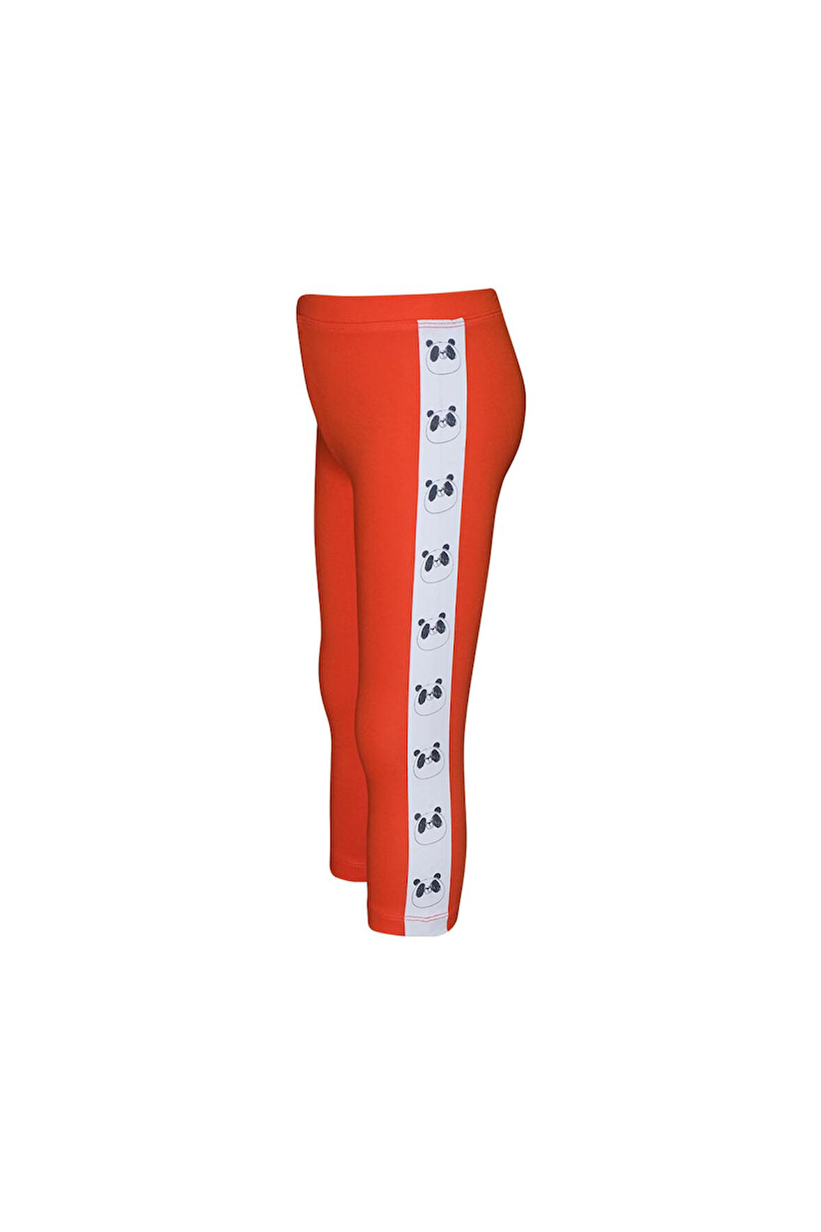 Turuncu Kız Çocuk Şardonlu Yanda Panda Baskılı Tayt