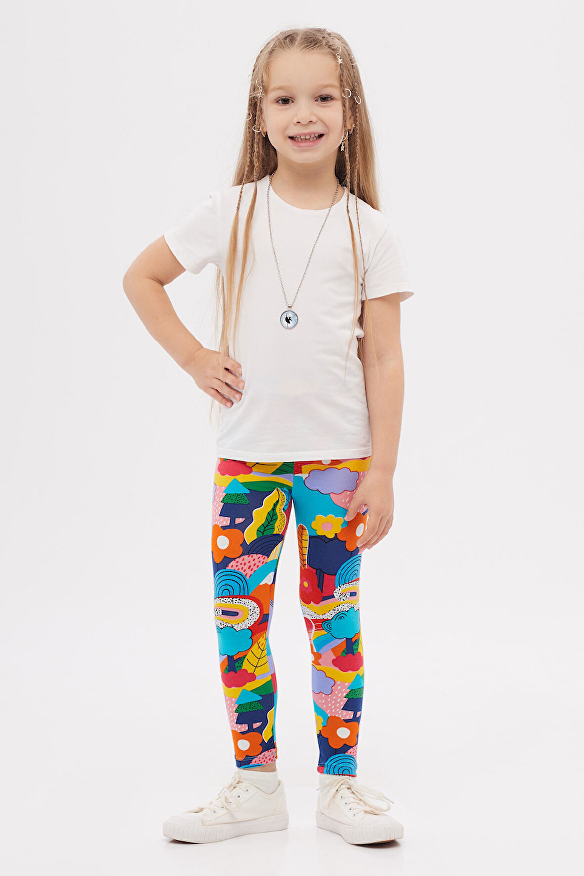 Sunny Garden Kız Çocuk Desenli Yazlık Tayt