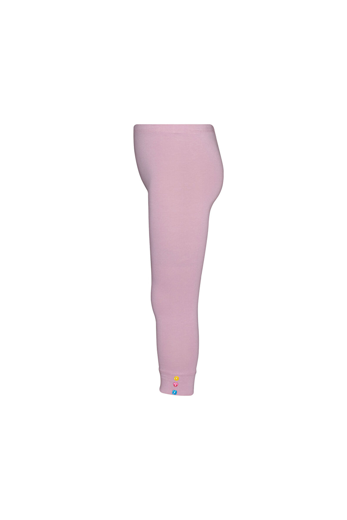 Gül Kurusu Düğmeli Paça Manşetli Kız Çocuk Yazlık Tayt