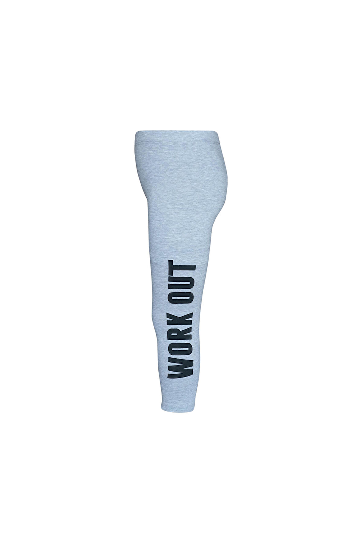 Gri Work Out Baskılı Likralı Kız Çocuk Mevsimlik Tayt