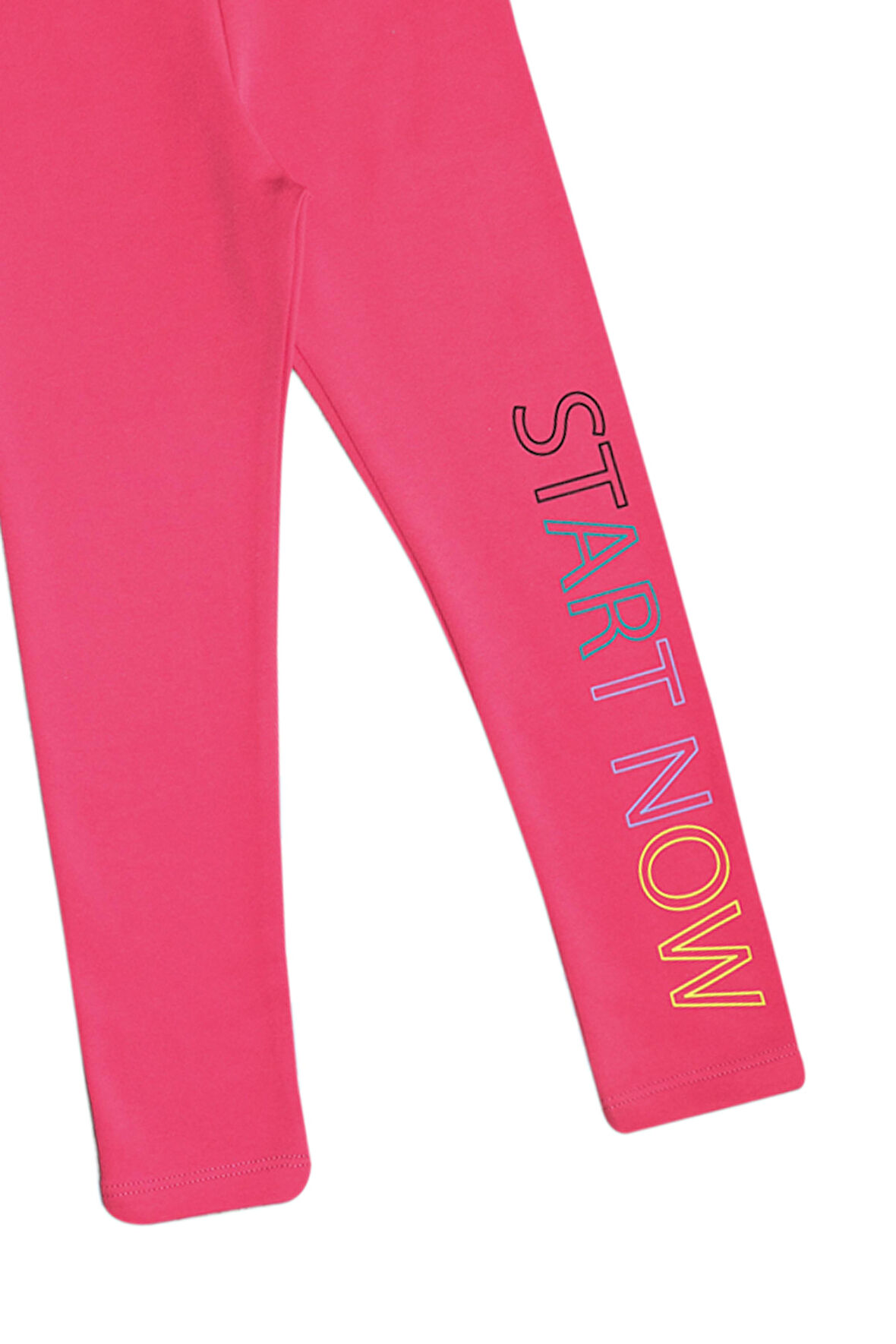 Nar Çiçeği Start Now Baskılı Kız Çocuk Kışlık Şardonlu Kız Çocuk Tayt