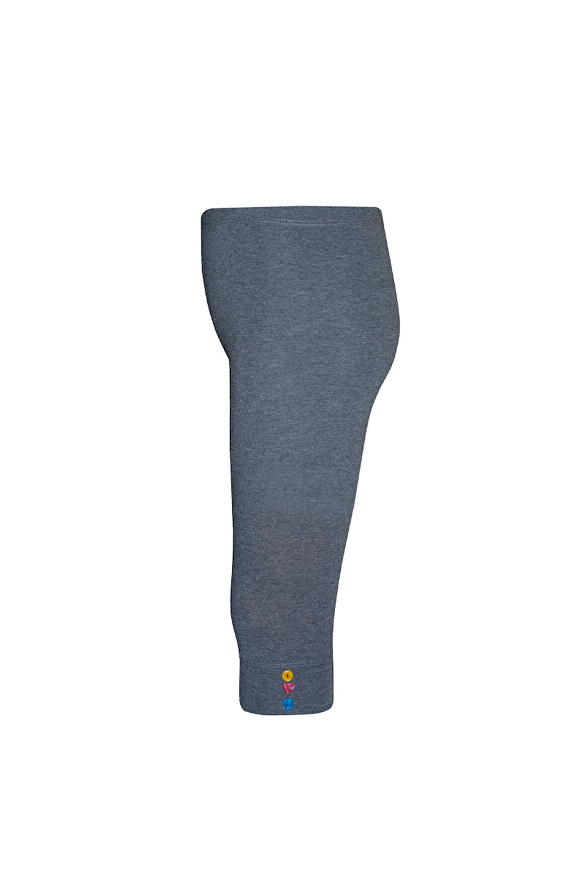 Gri 4 Kız Çocuk Düğme Aksesuarlı Kapri