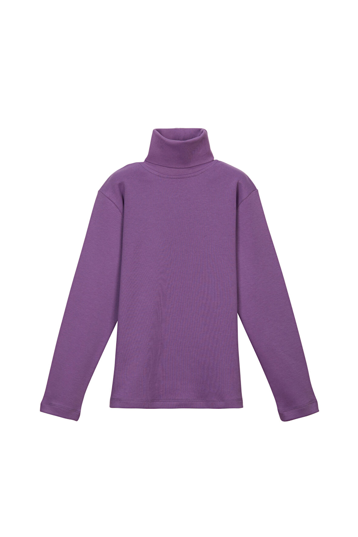 Açık Mor Basic Kışlık Tam Balıkçı Yaka Uzun Kollu Kız Çocuk Tişört