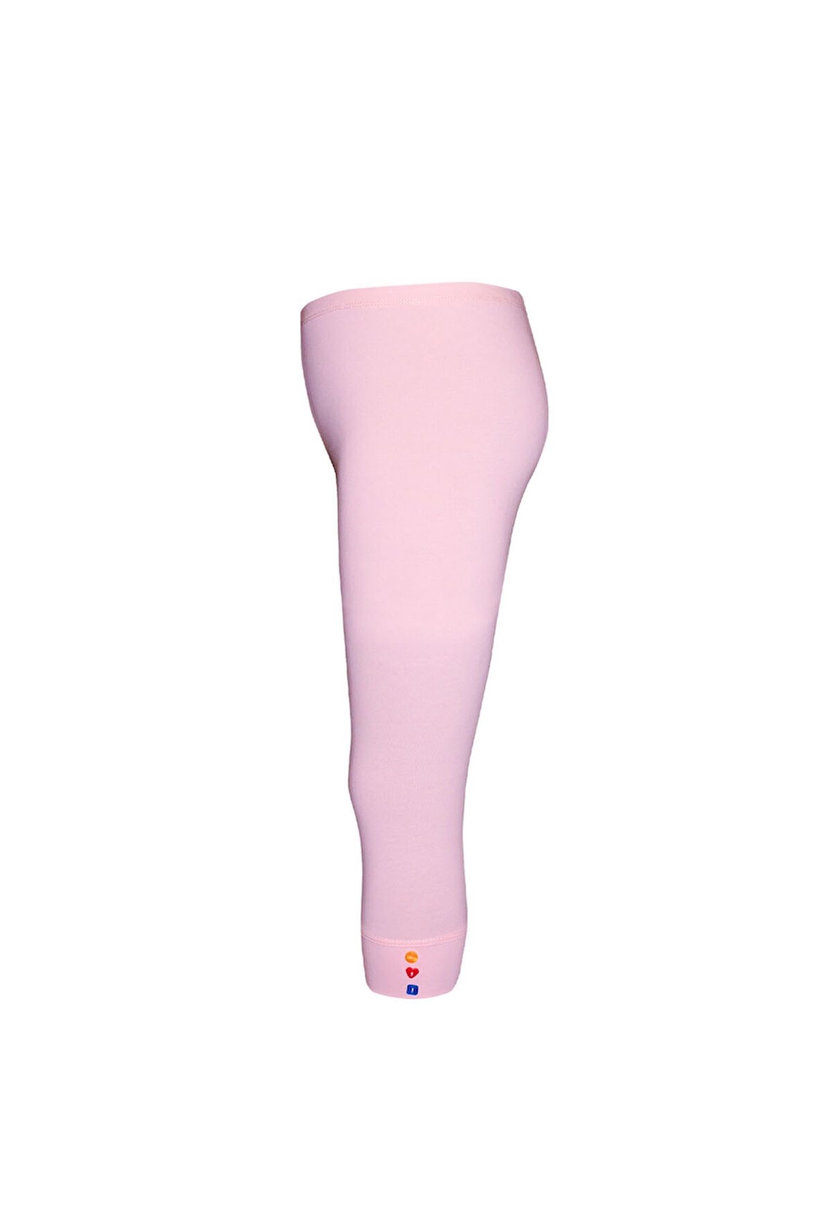 Uçuk Pembe Kız Çocuk Düğme Aksesuarlı Kapri