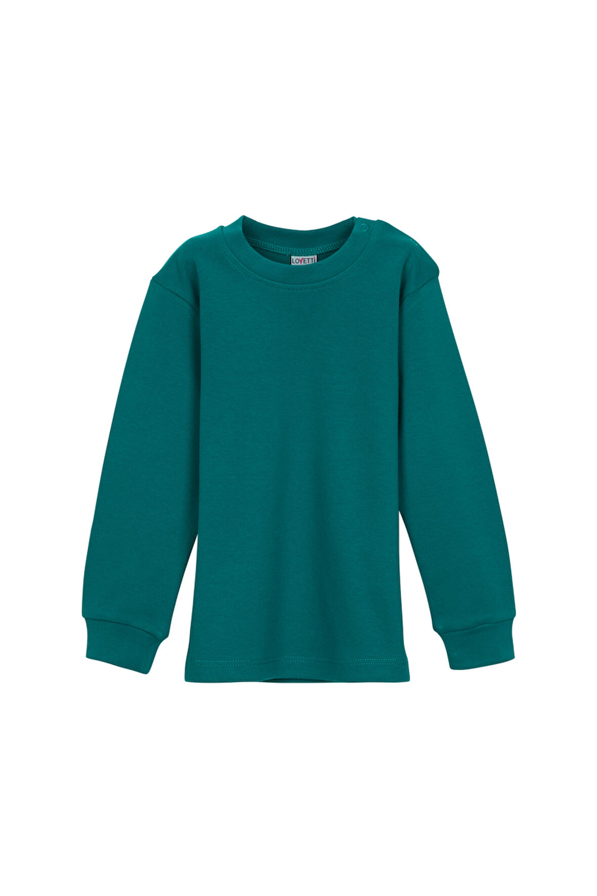 Koyu Petrol Basic Kız Çocuk Çıtçıtlı Sıfır Yaka Kışlık Uzun Kol Tişört