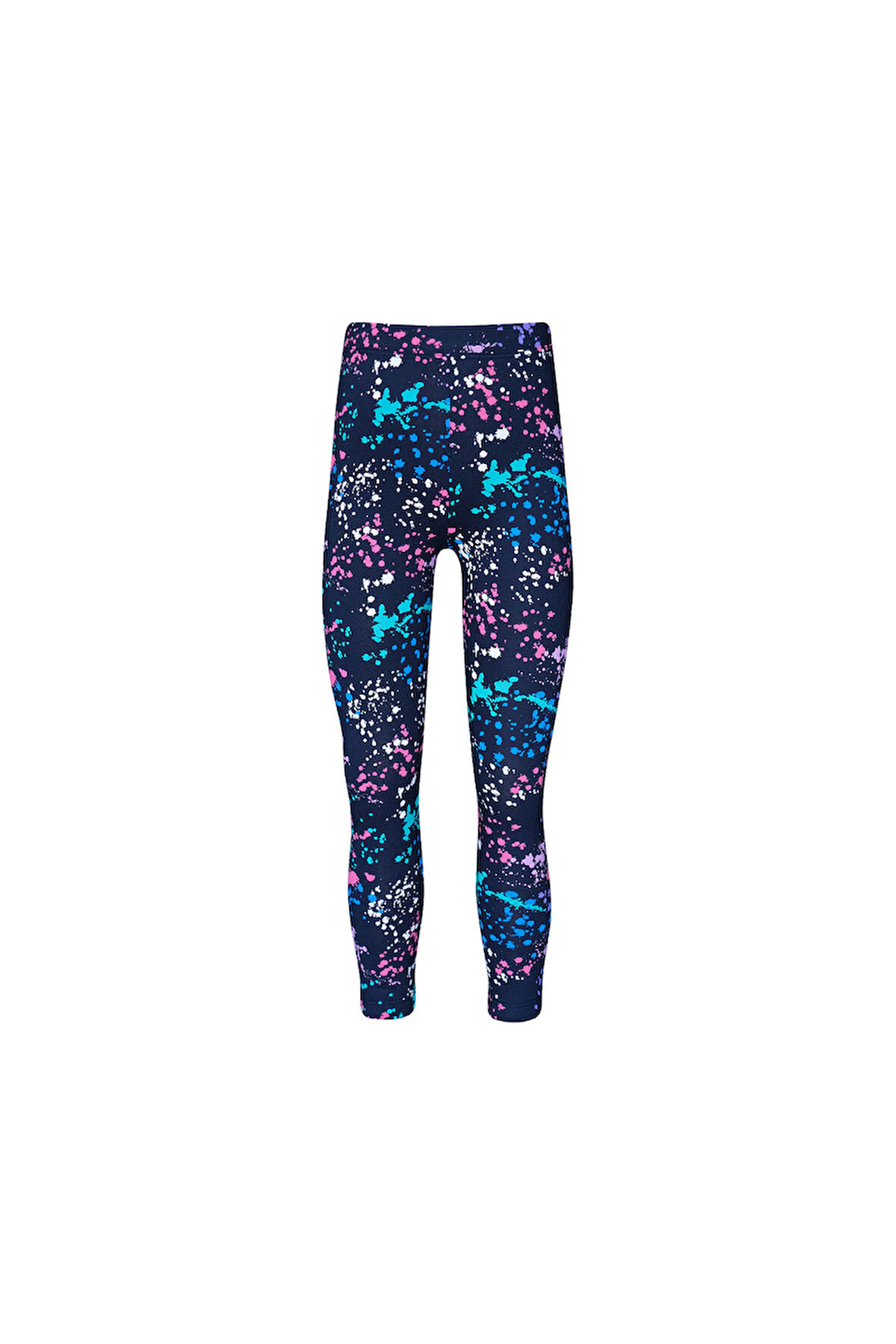 Koyu Lacivert Kız Çocuk Spray Colors Desen Tayt