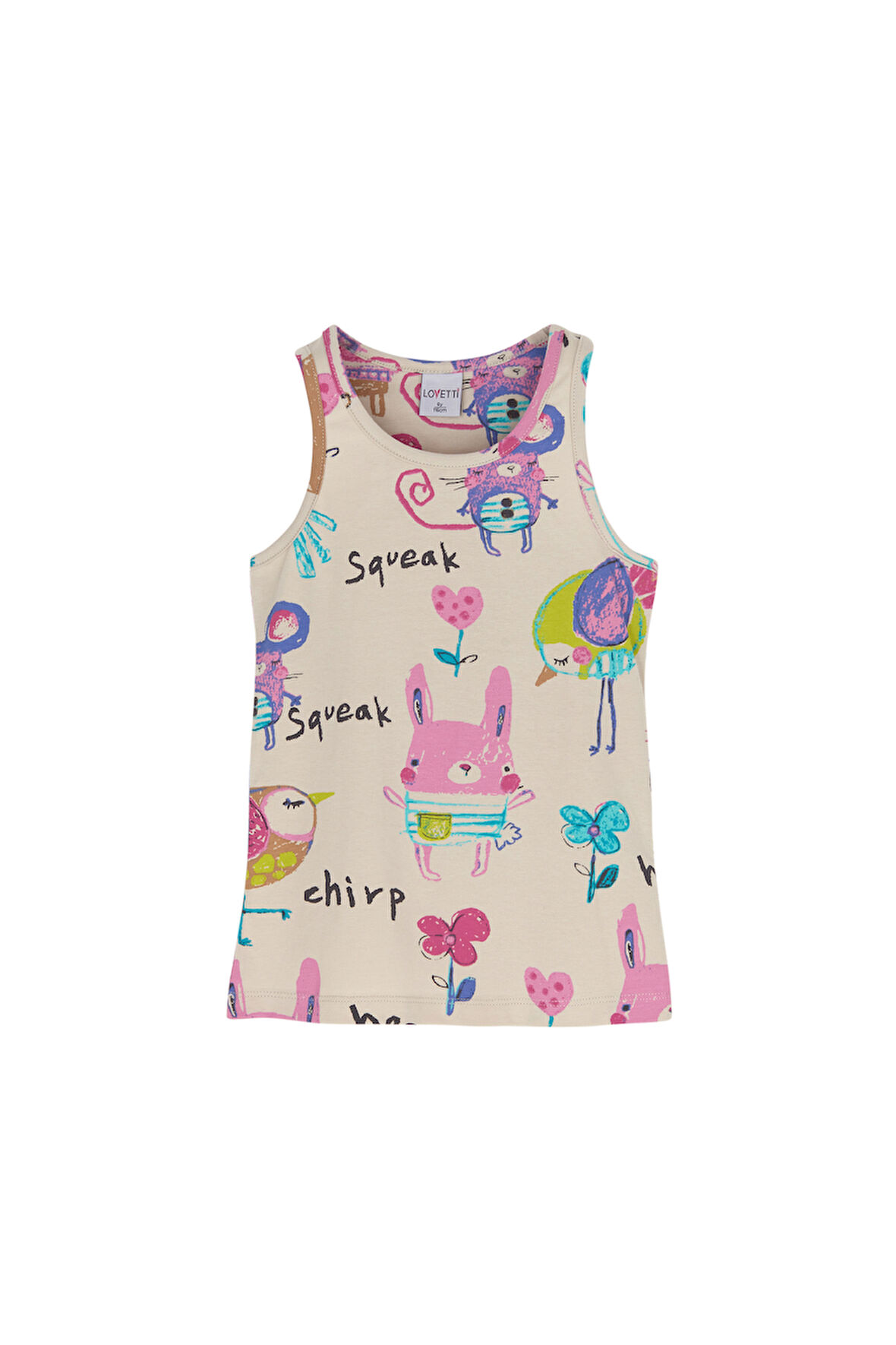 Chirping (Beige) Kız Çocuk Desenli Yüzücü Atlet
