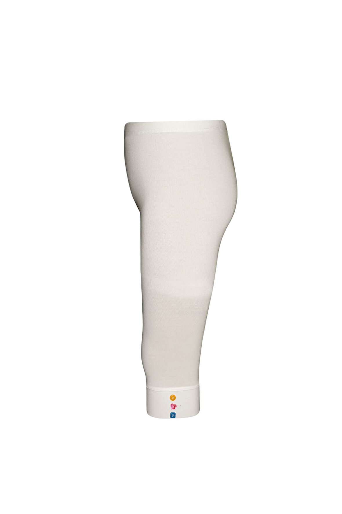 Ekru Kız Çocuk Düğme Aksesuarlı Kapri