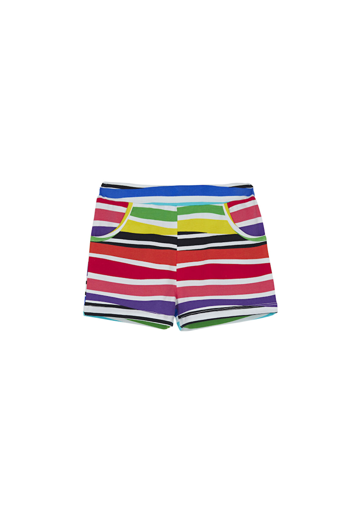 Handdrawn Stripe Kız Çocuk Cepli Desenli Şort