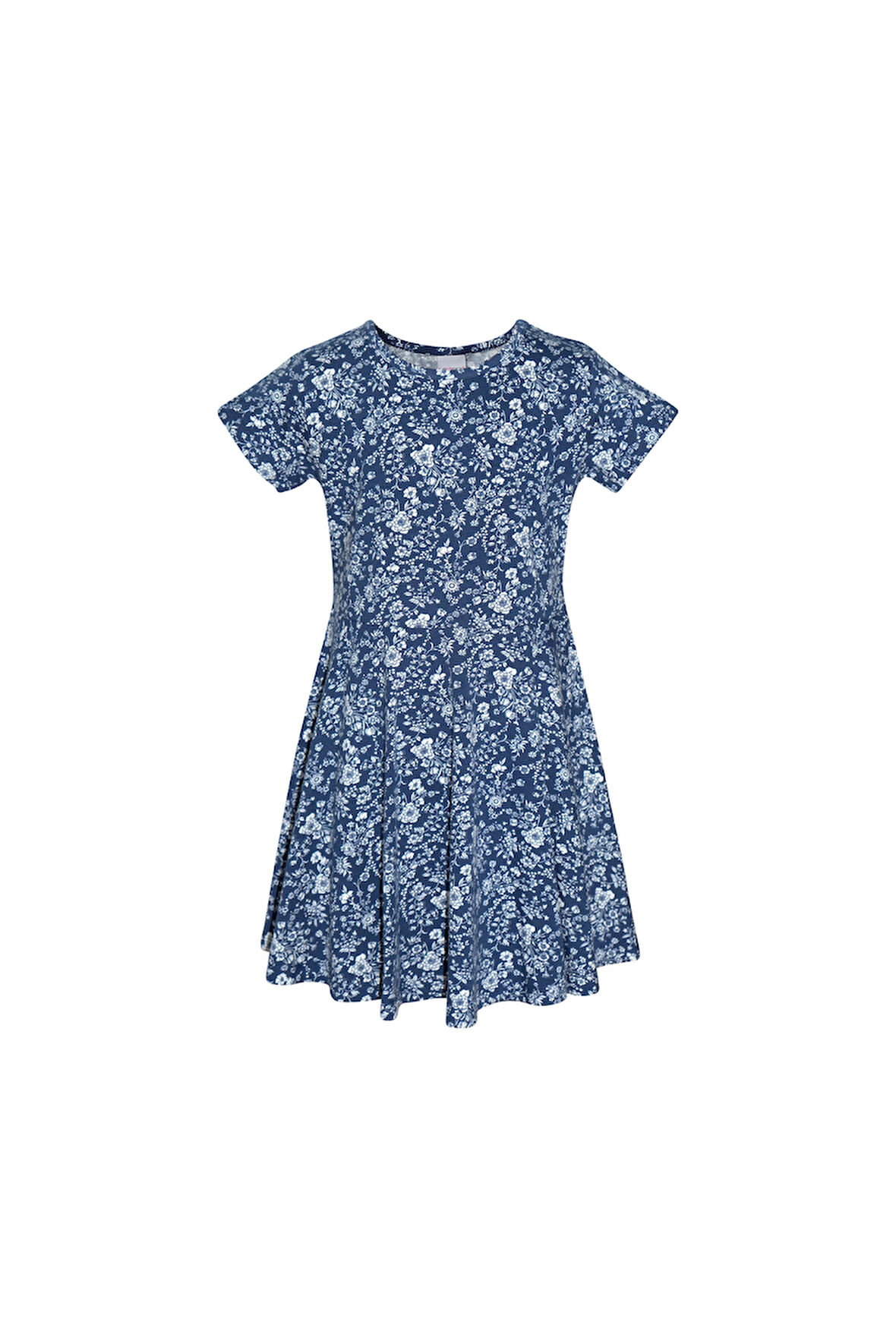 Midnight Garden Kız Çocuk Desenli Kısa Kollu Elbise