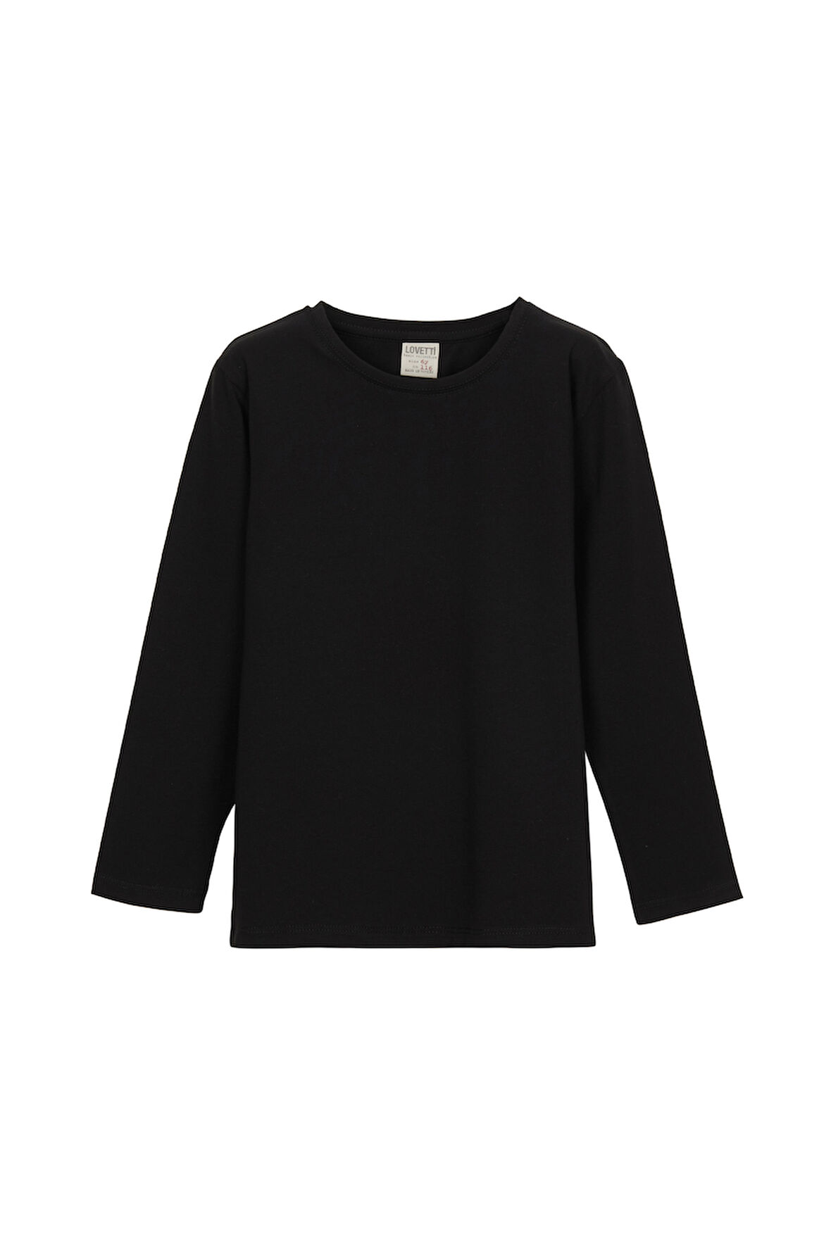 Siyah Basic Mevsimlik Unisex Uzun Kollu Tişört