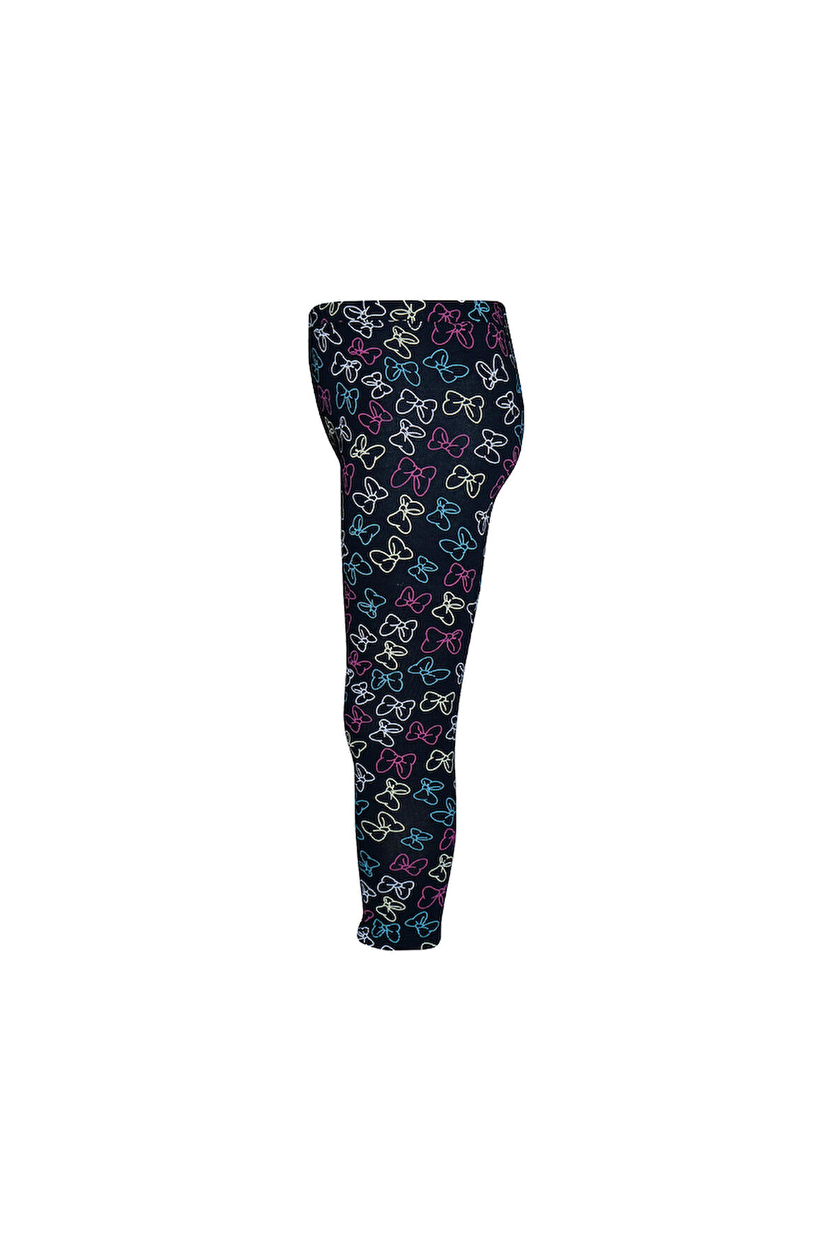 Koyu Lacivert Colorful Bows Kız Çocuk Yazlık Desenli Tayt
