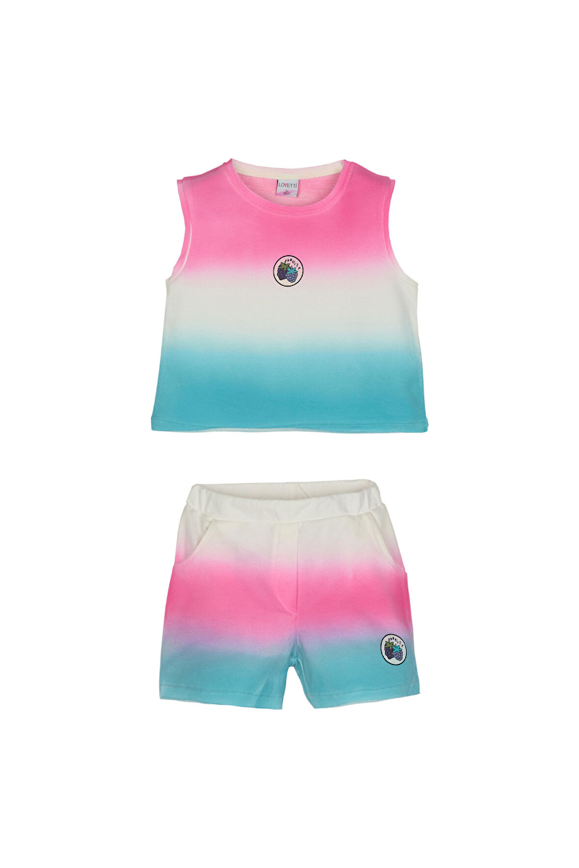 Kız Çocuk Böğürtlen Baskılı İki İplik Alt Üst Takım