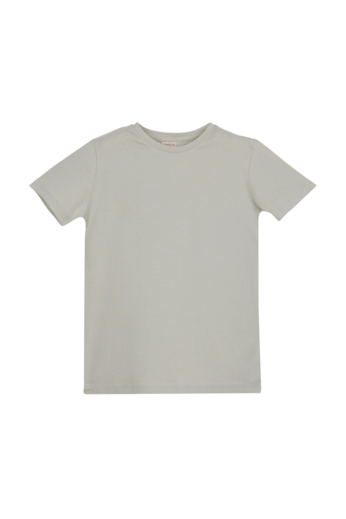 Duman Gri Basic Unisex Çocuk Sıfır Yaka Kısa Kollu Tişört