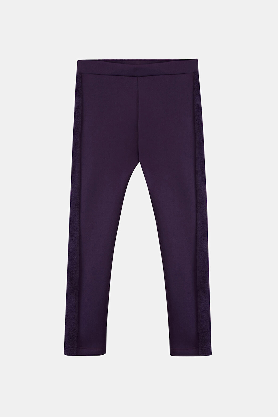 Mor Kız Çocuk İçi Peluş Yan Panel Tüylü Extra Kalın Kışlık Tayt