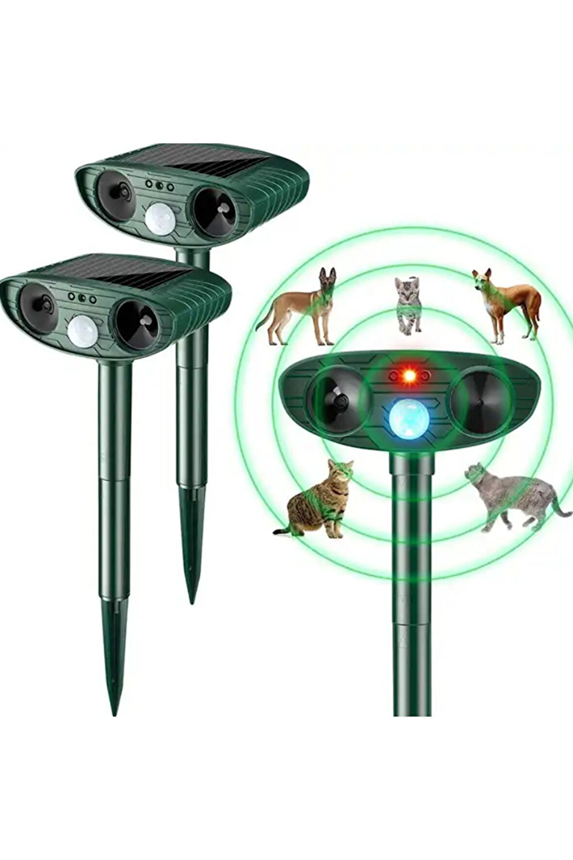 Havana Güneş Enerjili Sensörlü Hayvan Kovucu (Işıklı) – Ultrasonik Kaçırıcı | Kedi, Köpek, Domuz, Ti