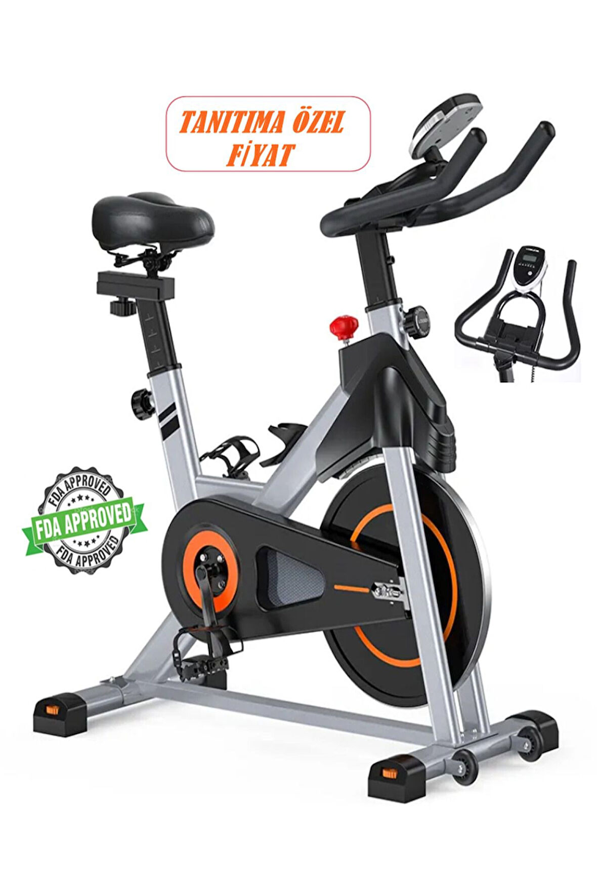 PB-06 Gri Spin Bike Dikey Kondisyon Bisikleti Ev Koşu Bisikleti Egzersiz Dikey Yatay