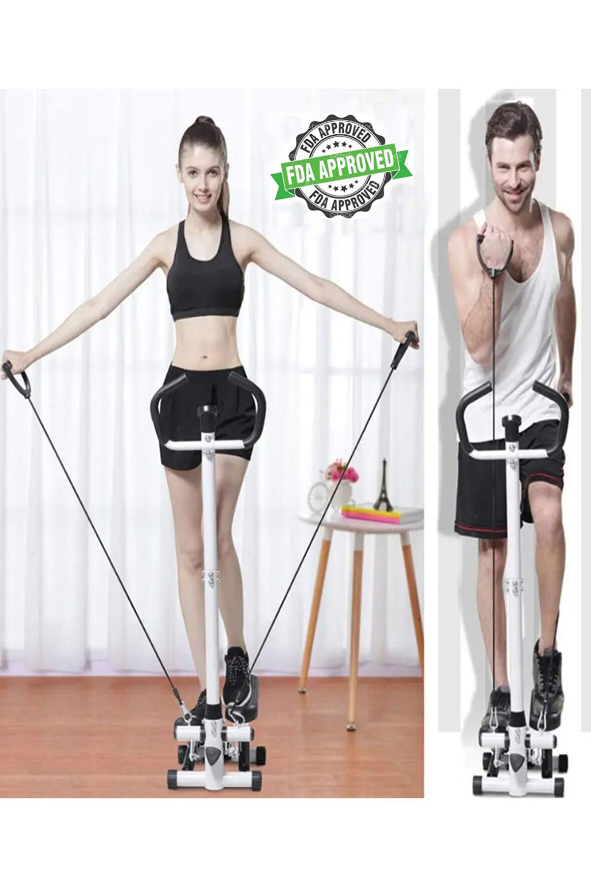 PB-35 Dikey Model Stepper Fitness Stepper Egzersiz Aleti Total Body Twister Crosstep Step Siyah