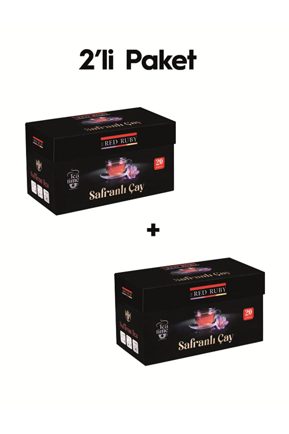 2'li Paket Organik Safranlı Siyah Çay
