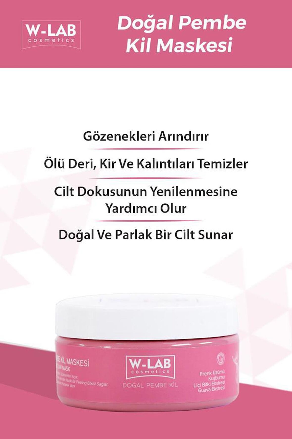 Arındırıcı Antioksidan Pembe Kil Maskesi 250 ML