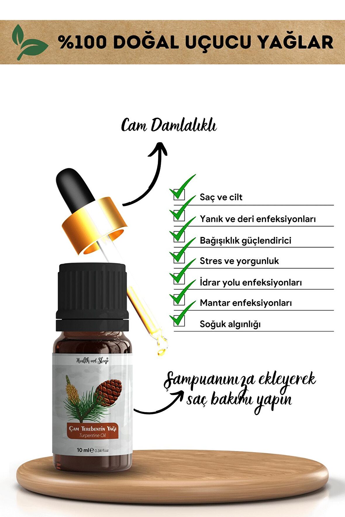 Doğal Çam Terebentin Yağı 10ml