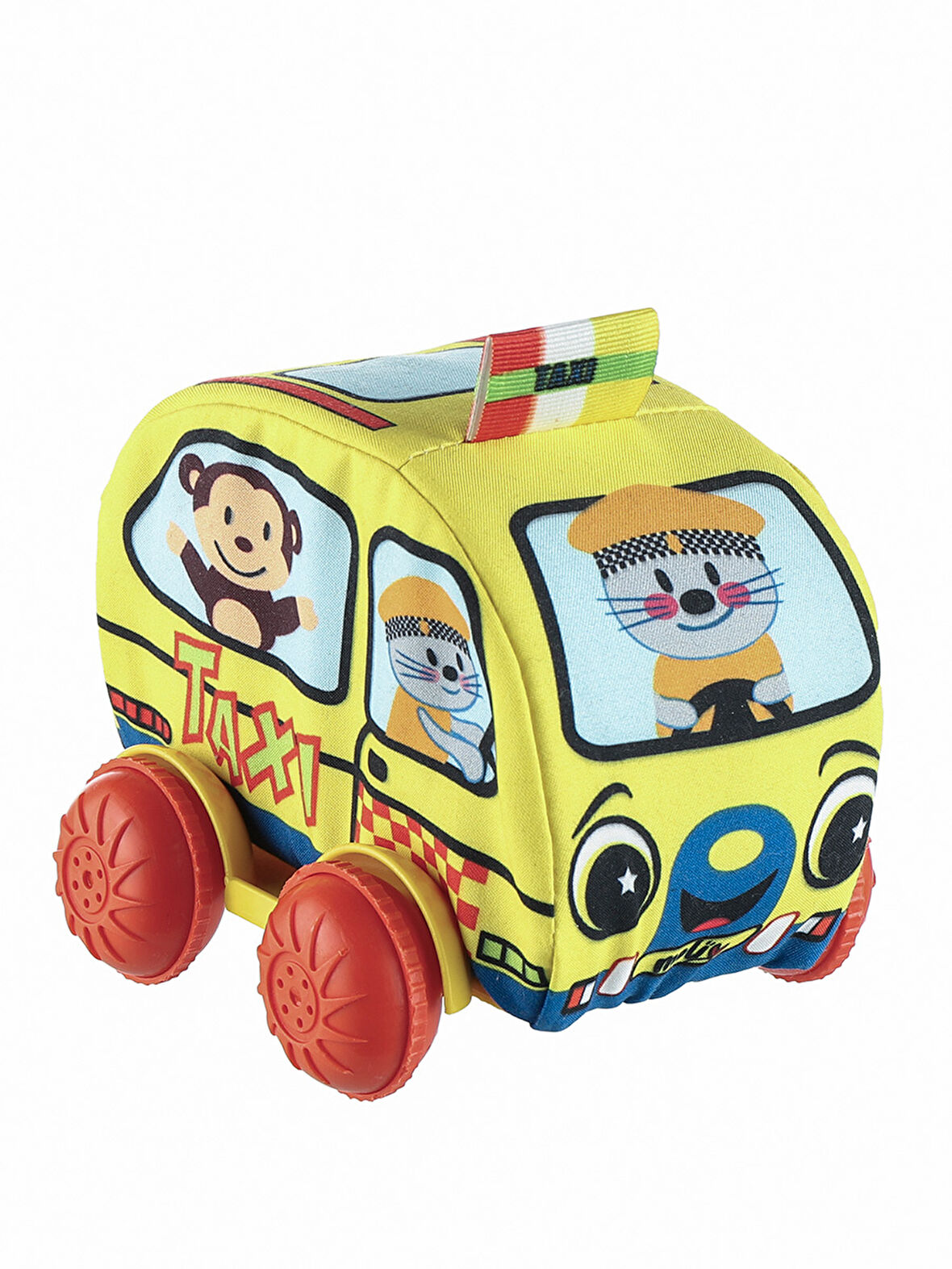 Peluş Sarı Taksi Bebek Oyuncağı Araba