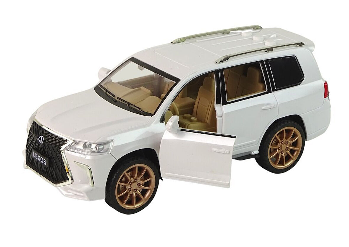 Farbu Beyaz Lexos Sesli Işıklı Model Araba 8094-1