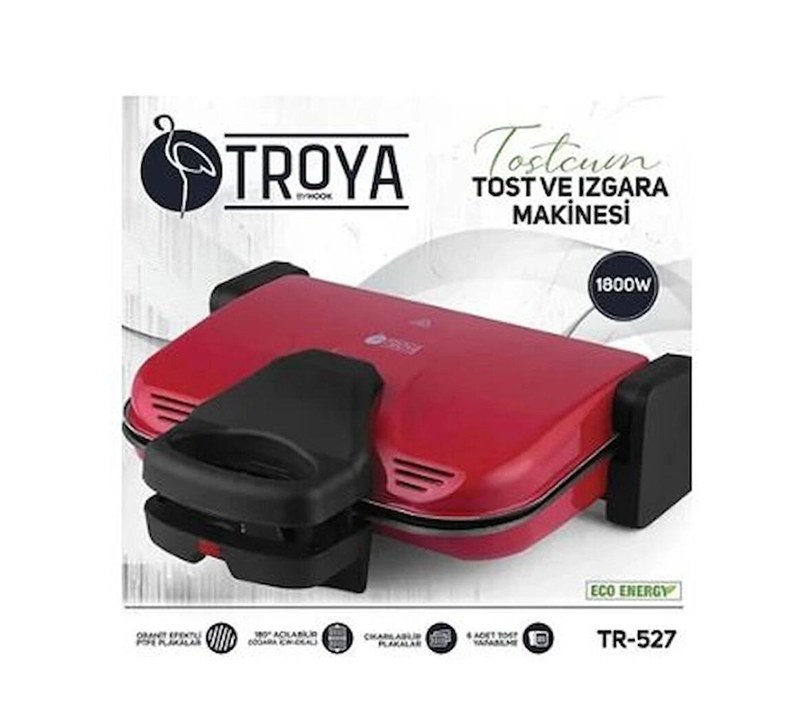Troya Tostçum TR-527 1800 W Izgara ve Tost Makinesi