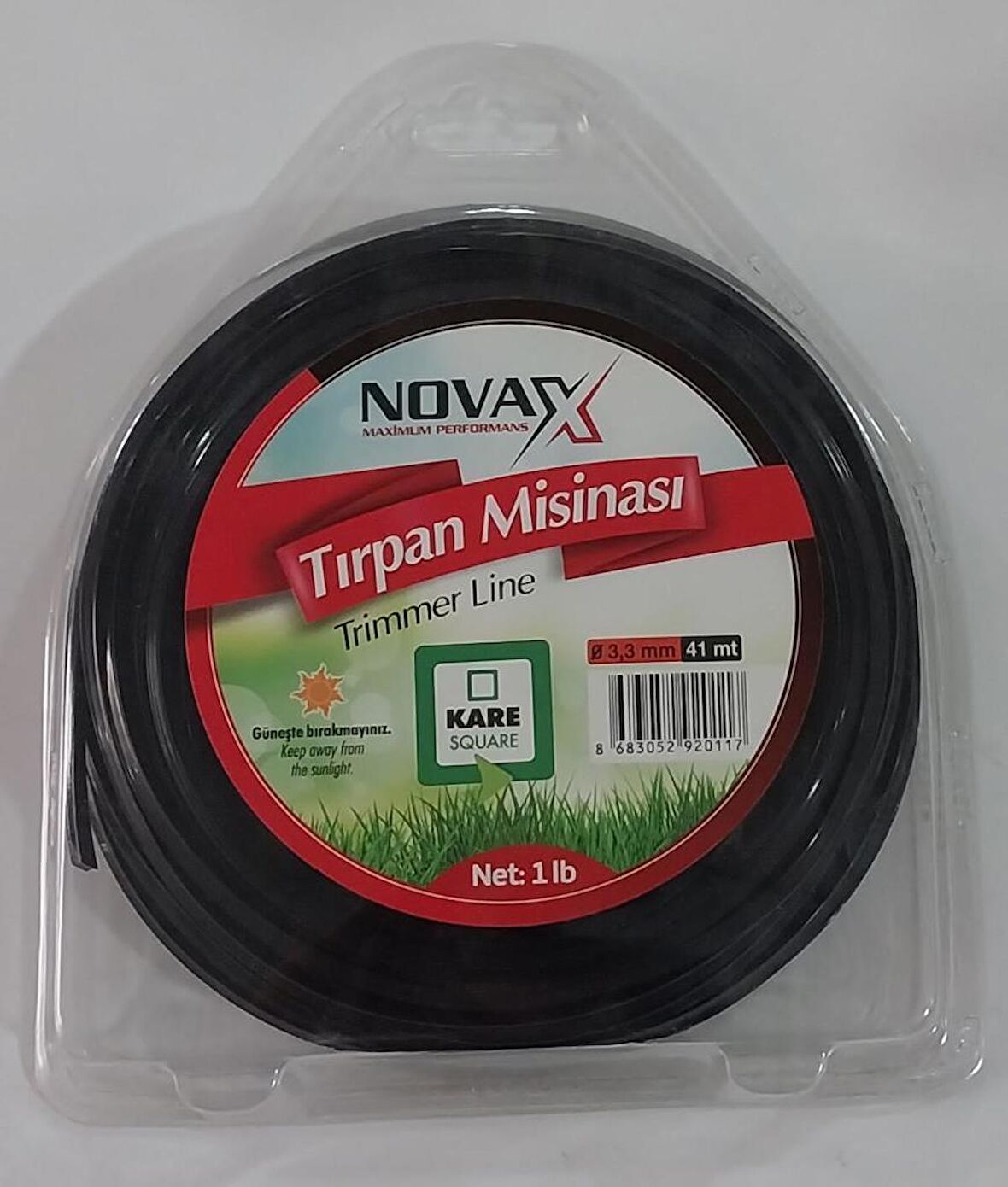 Novax Tırpan Misina Kare 3.3 mm 41 Mt. - Siyah