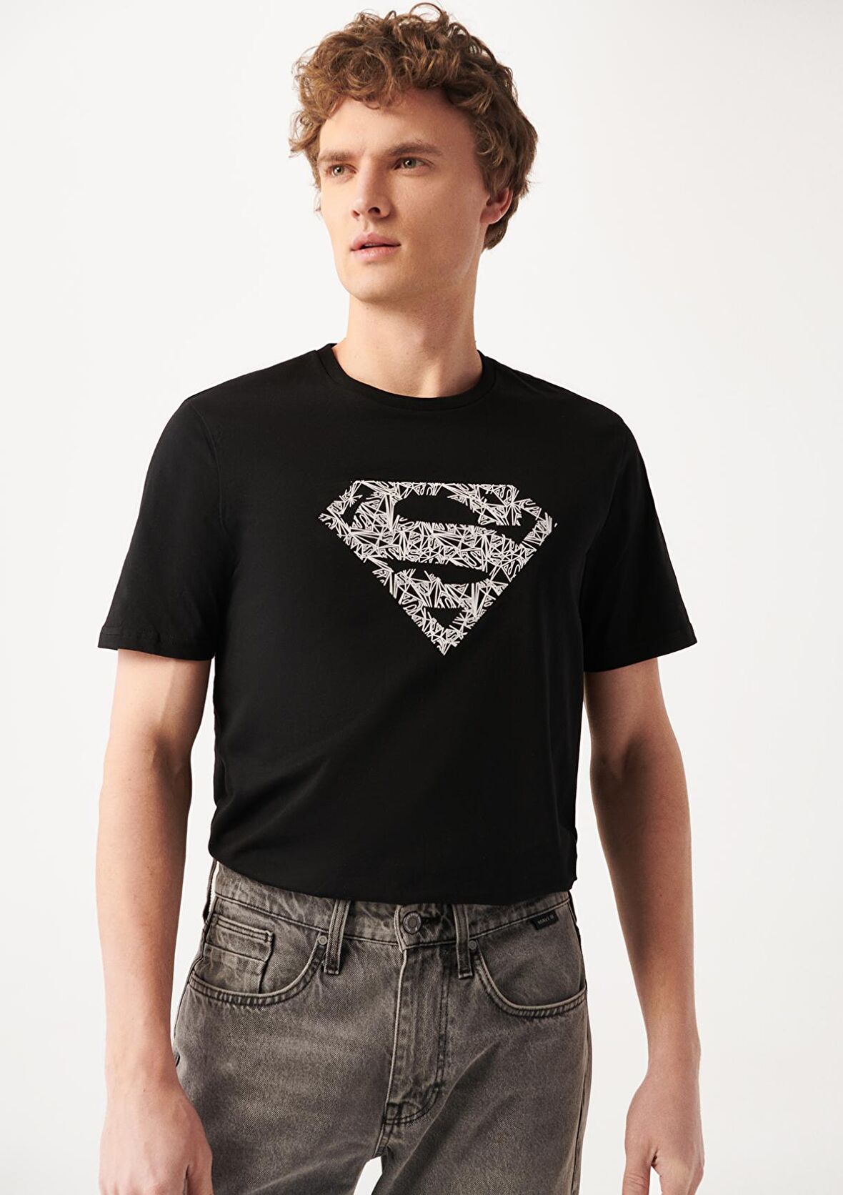 Mavi Superman Baskılı Siyah Tişört 0610494-900