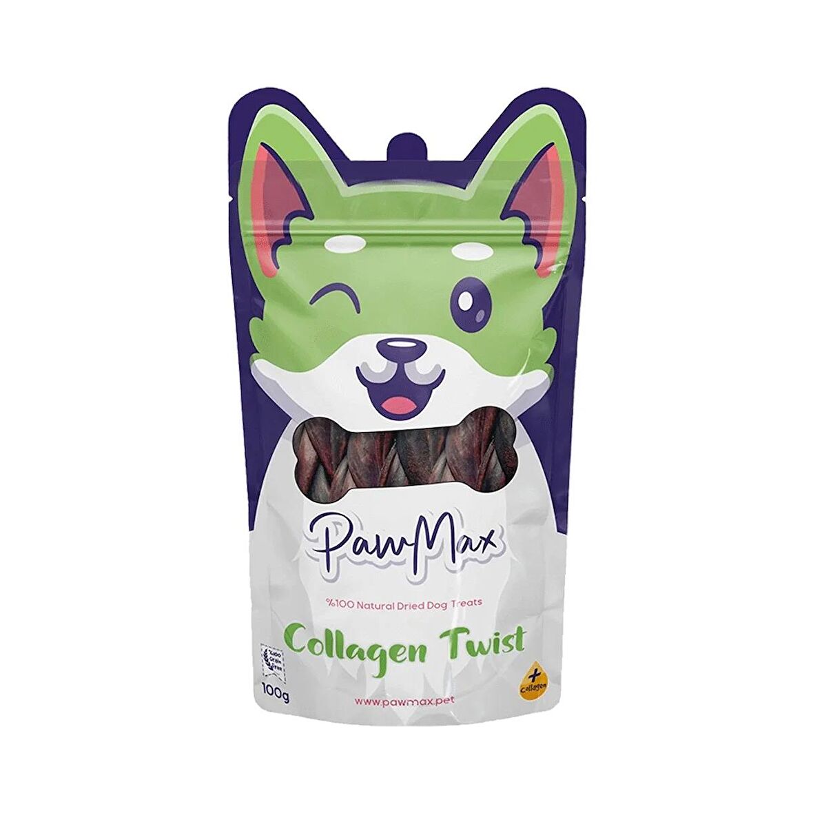 Kolajen Örgü - Doğal Kurutulmuş Köpek Ödül Maması - Collagen Twist