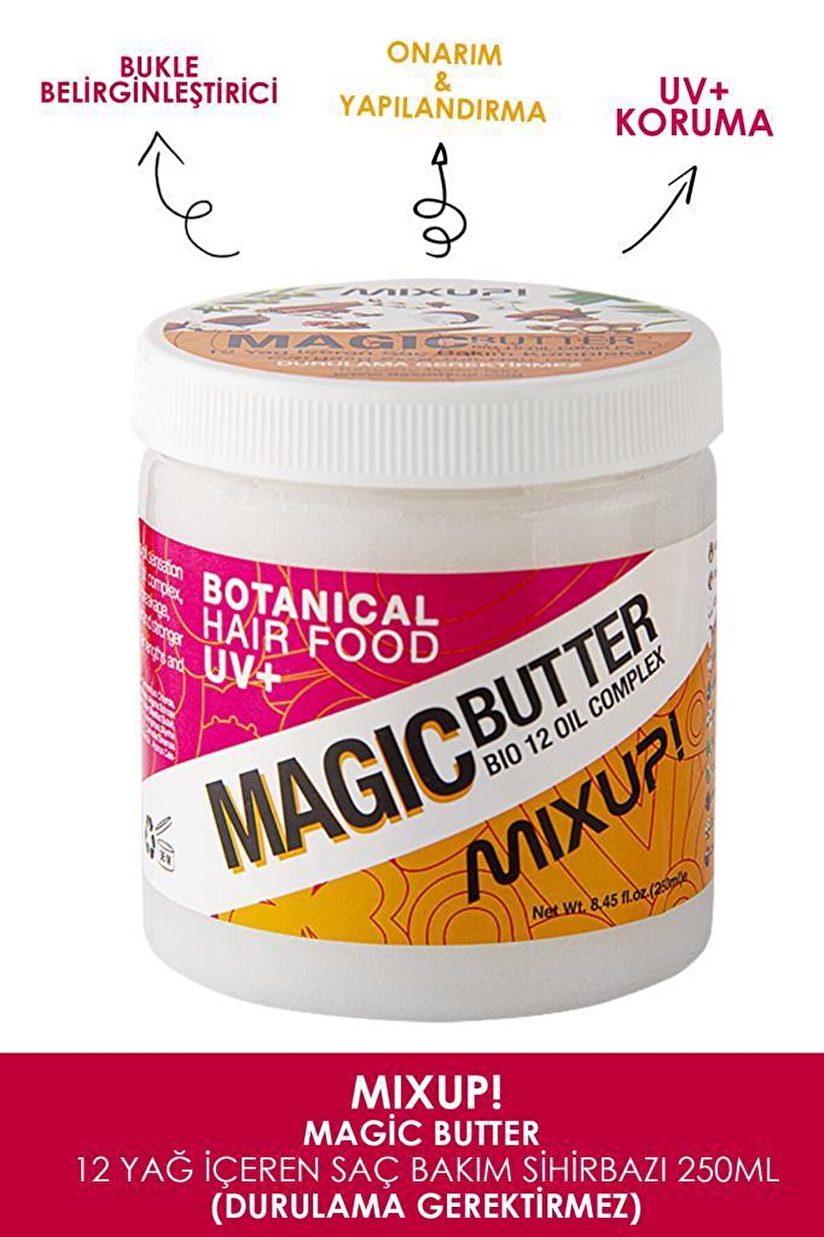 Mixup - Magic Butter 12 Yağ Etkili Onarıcı Ve Yapılandırıcı Durulanmayan Saç Bakımı 250 ml