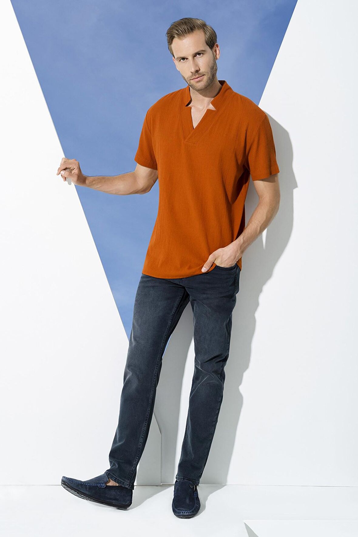 Organik Yıldız Yaka Kiemit Gömlek