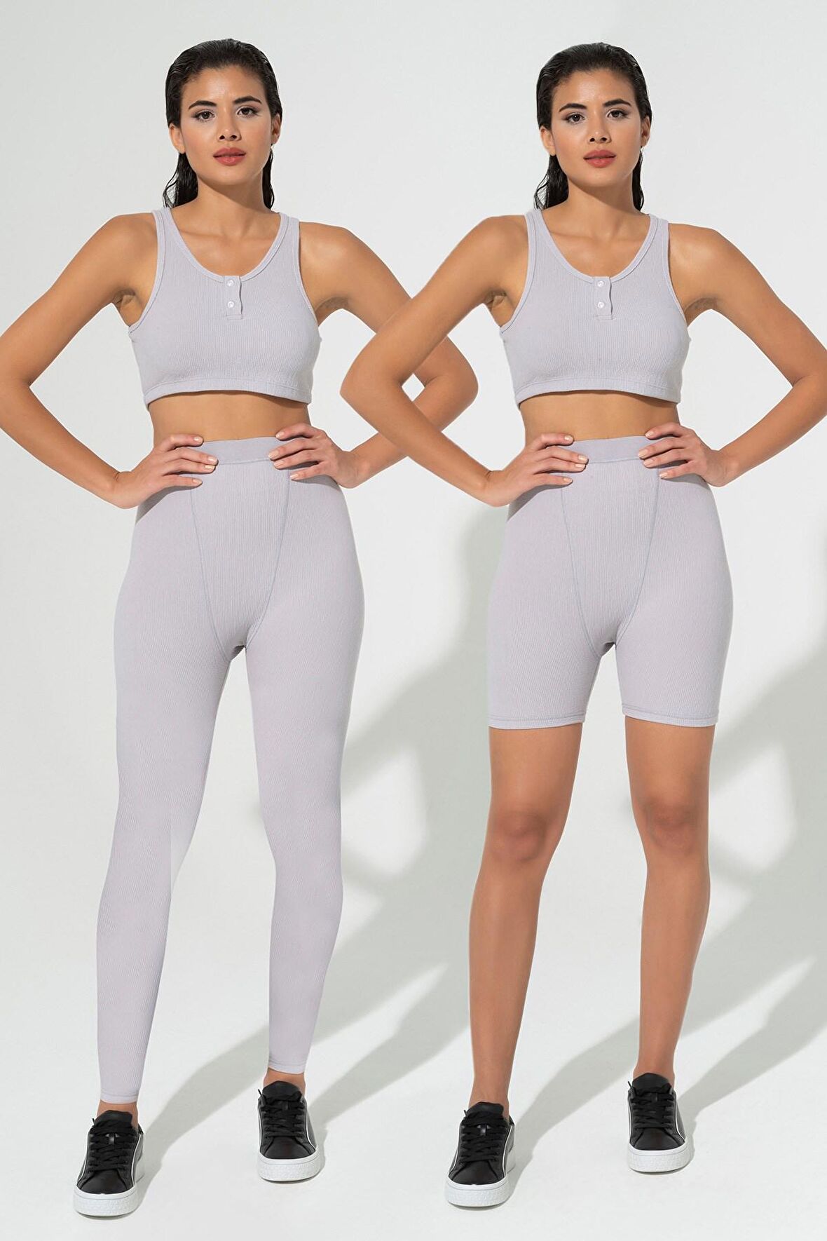 3'lü Fitilli Activewear Set