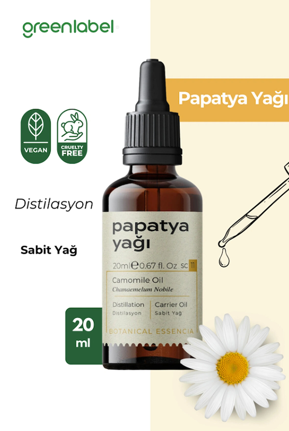 GREENLABEL PAPATYA YAĞI 20 ML.