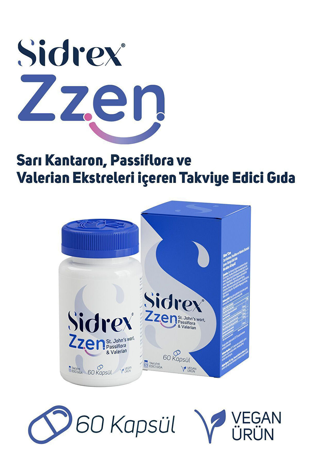 Zzen Passiflora, Valerian Ve Sarı Kantaron Ekstreleri Içeren Takviye Edici Gıda 60 Kapsül