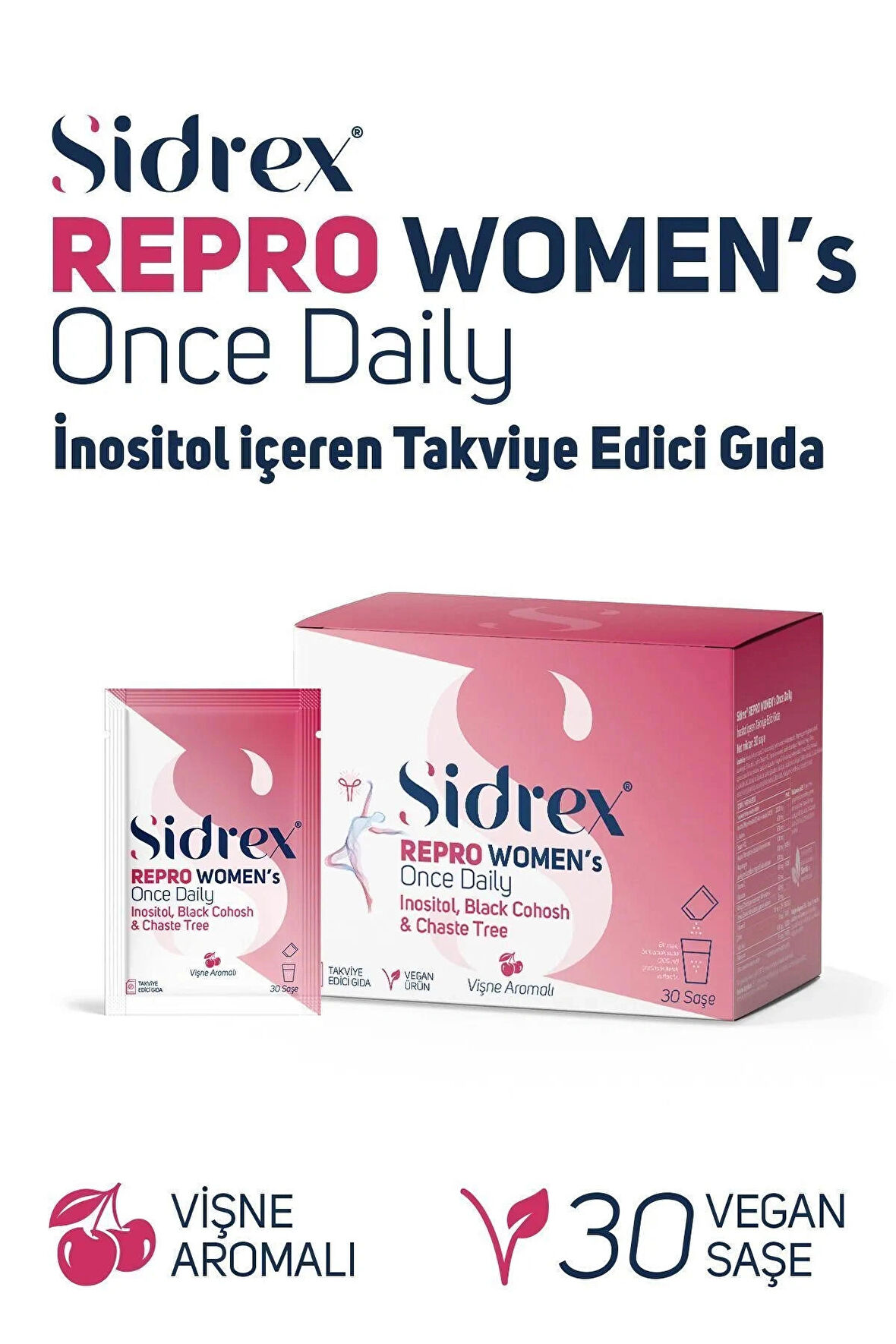 Sidrex Repro Women's Once Daily Inositol Içeren Takviye Edici Gıda 30 Saşe