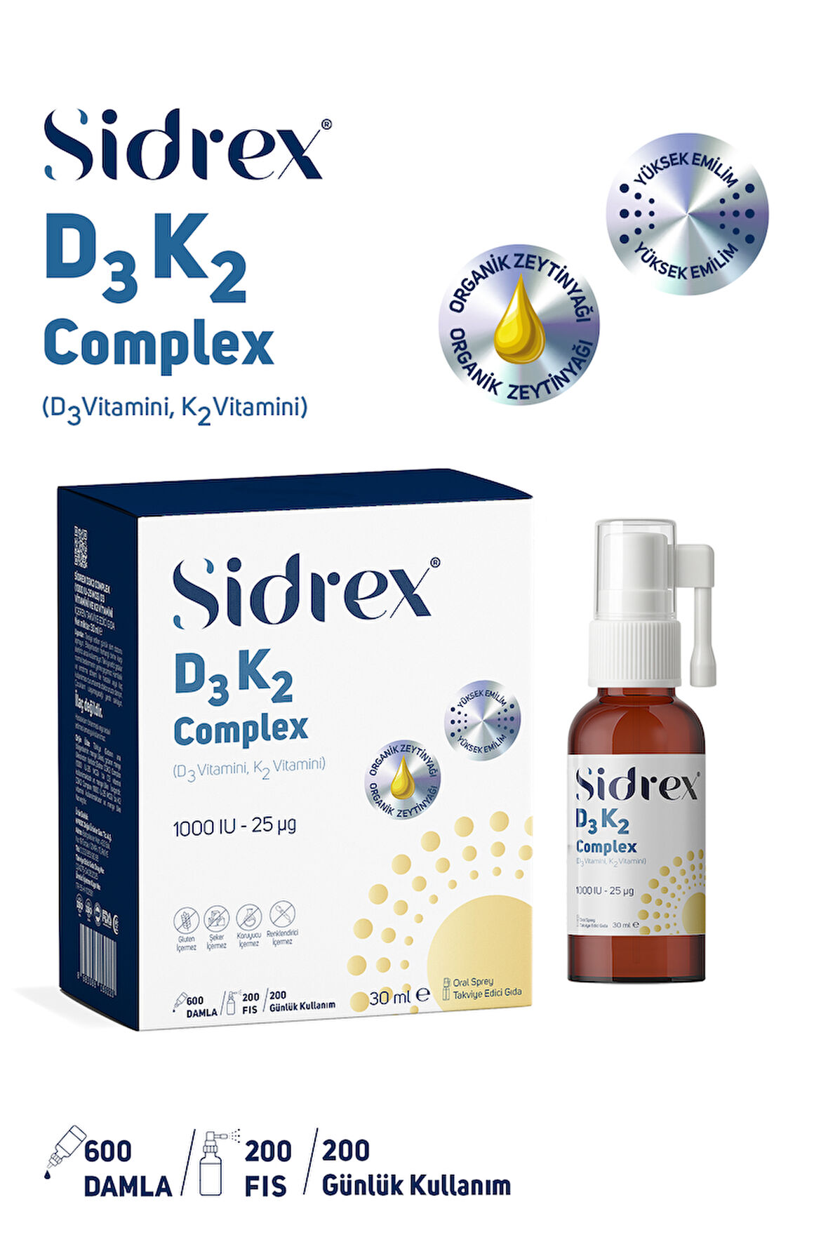 D3K2 COMPLEX SPREY | D3 K2 VİTAMİNİ İÇEREN TAKVİYE EDİCİ GIDA