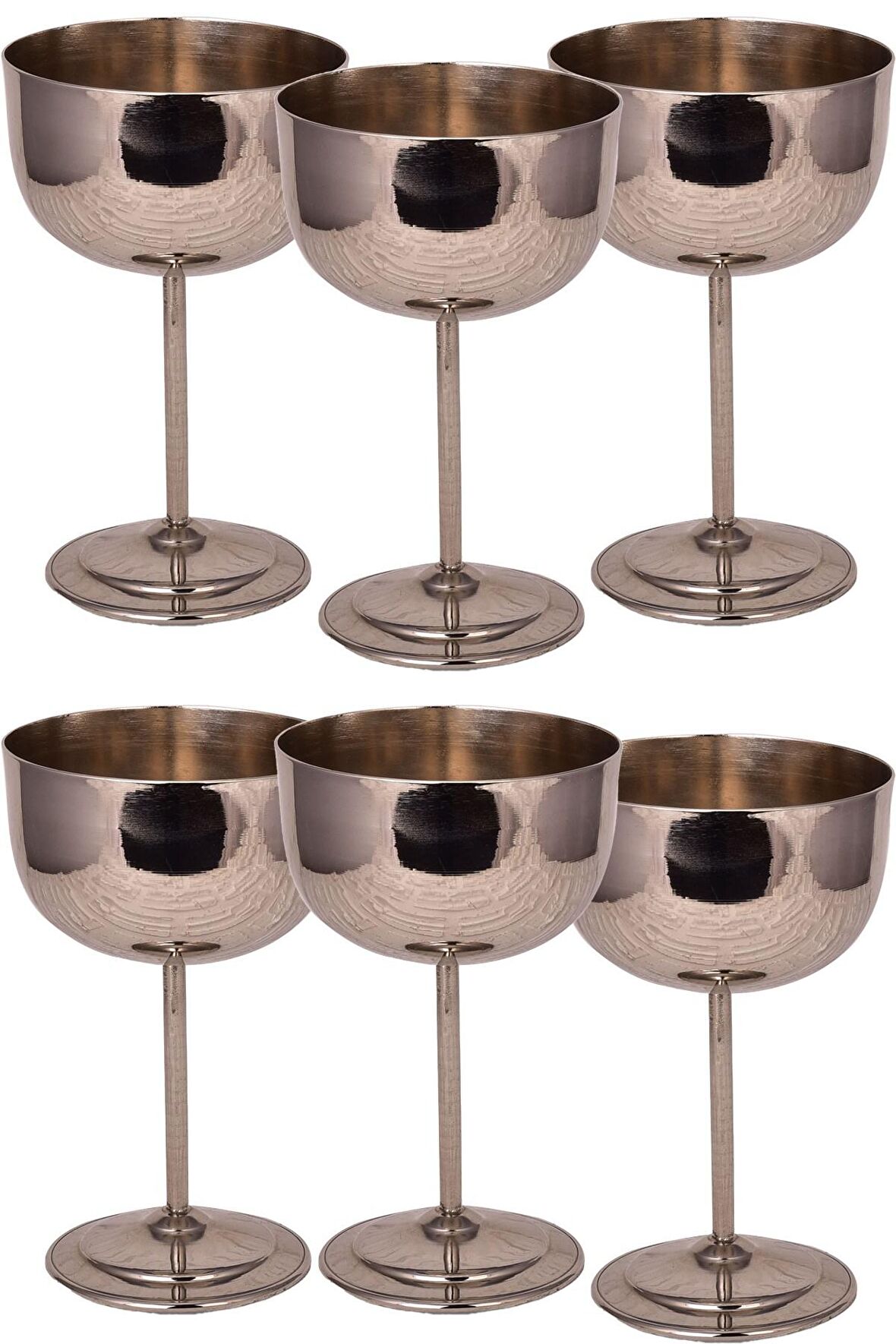 Turna Bakır Vino Kadeh 2 No Düz 400 Ml 6lı Takım Nikel Turna0457-62