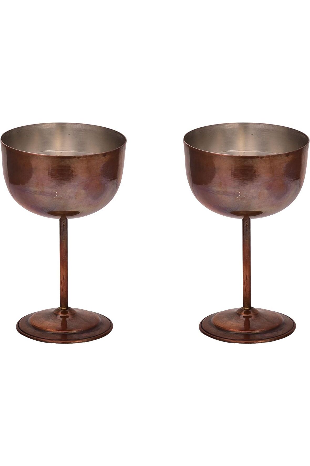 Turna Bakır Vino Kadeh 2 No Düz 400 Ml 2li Takım Oksit Turna0457-23