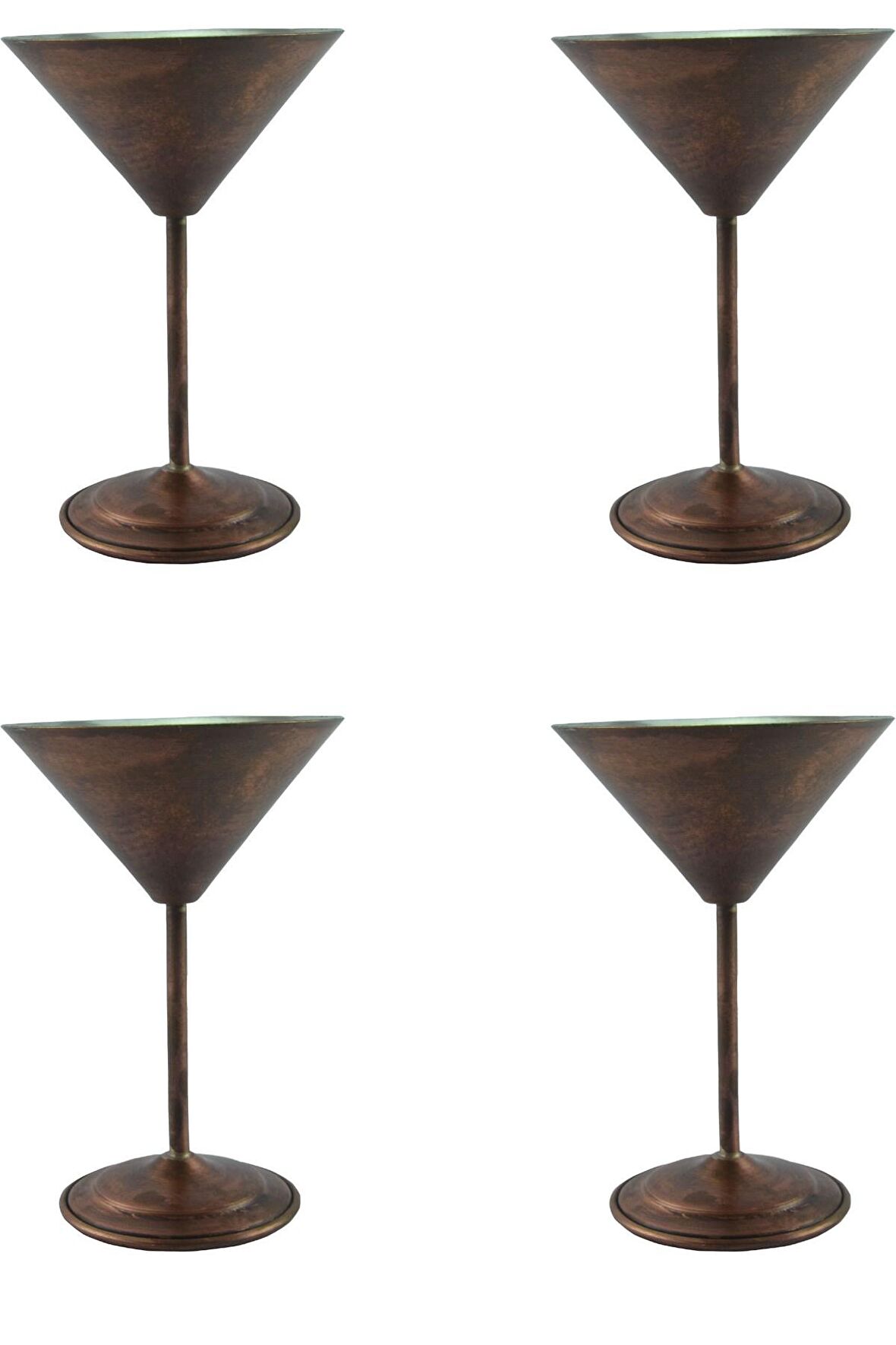 Turna Bakır Martini Kadeh Düz 250 Ml 4lü Takım Oksit Turna0459-43