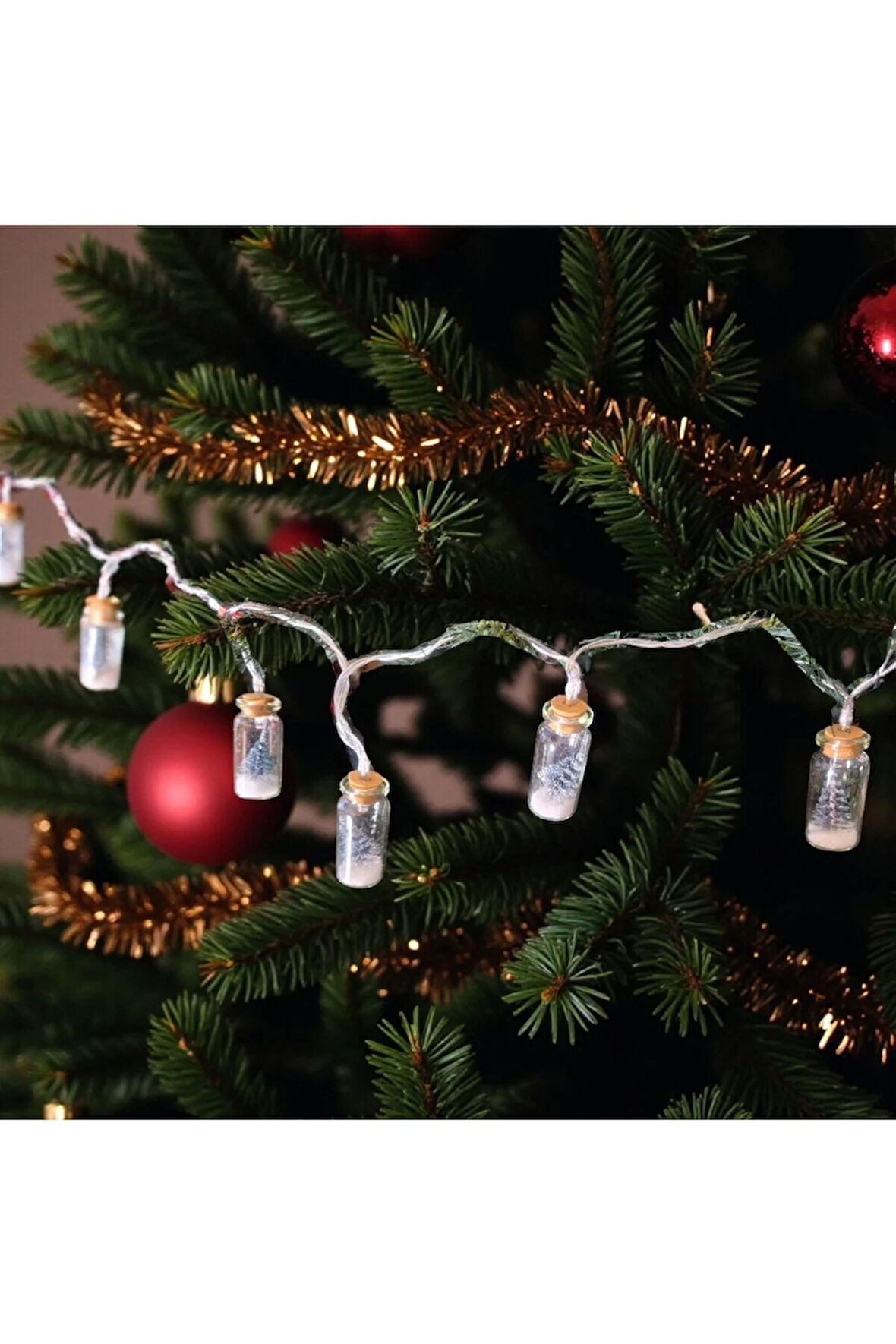 YILBAŞI LED ZİNCİR IŞIK CAM ŞİŞE 165CM 10 AMPÜL AST6003