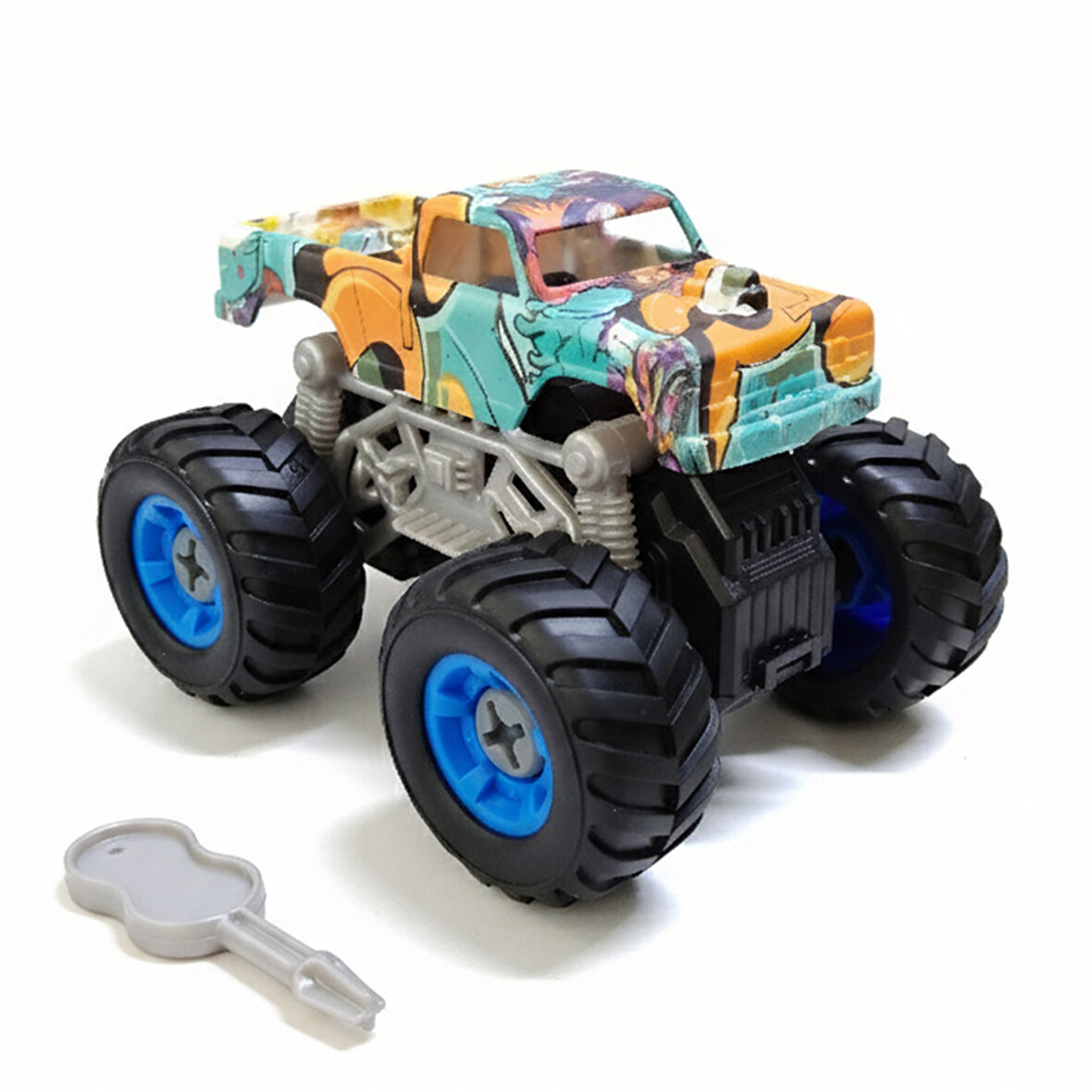 Monster Truck Sök Tak Grafitti Sürtmeli Master Araba Yeşil