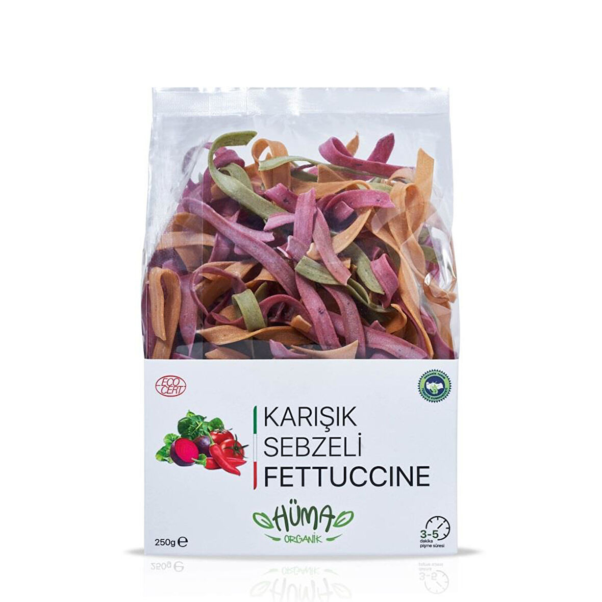 Hüma Organik Karışık Sebzeli Fettuccine 250gr