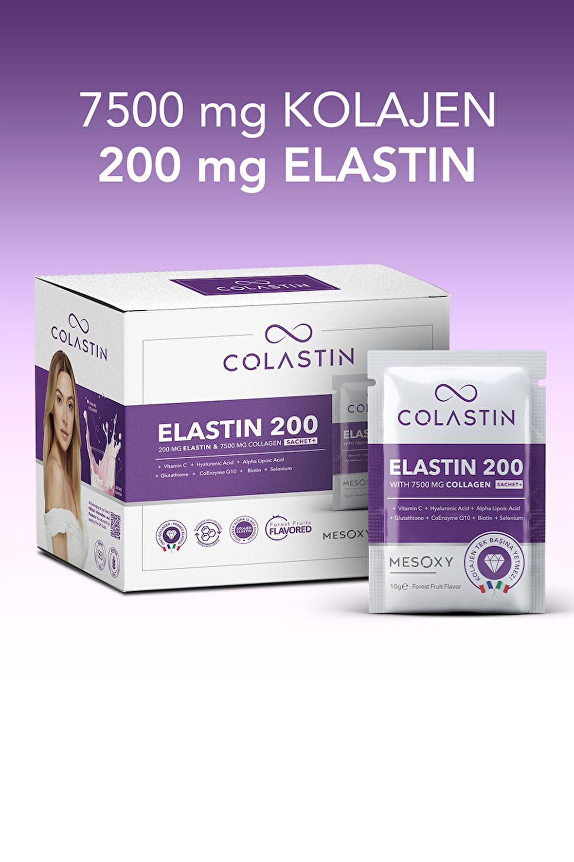 Colastin 7500 Mg Kolajen 200 Mg Elastin 30 Adet Toz Saşe | Kolay Ve Yumuşak Içim