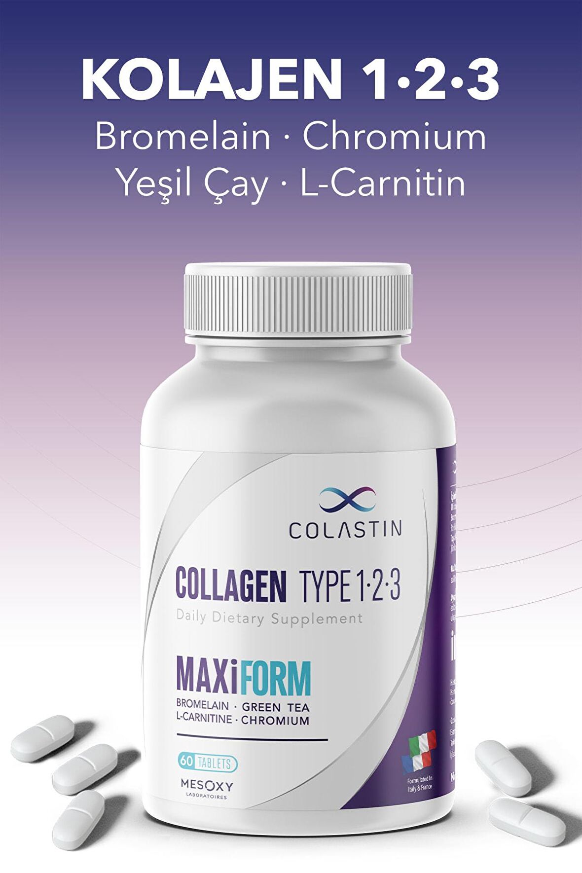 Kolajen 1-2-3 MaxiForm 60 Tablet, Cilt, Vücut, Diyet ve Form Şimdi Tek Şişede