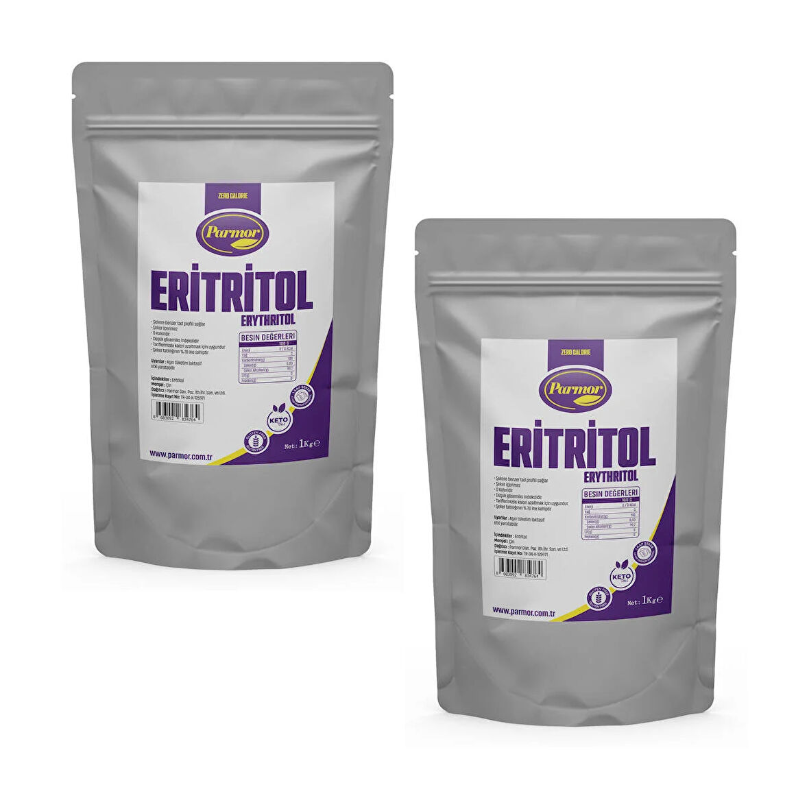 1 Kg Eritritol 2 Paket. Keto  Ketojenik Vegan Diyete Uygundur