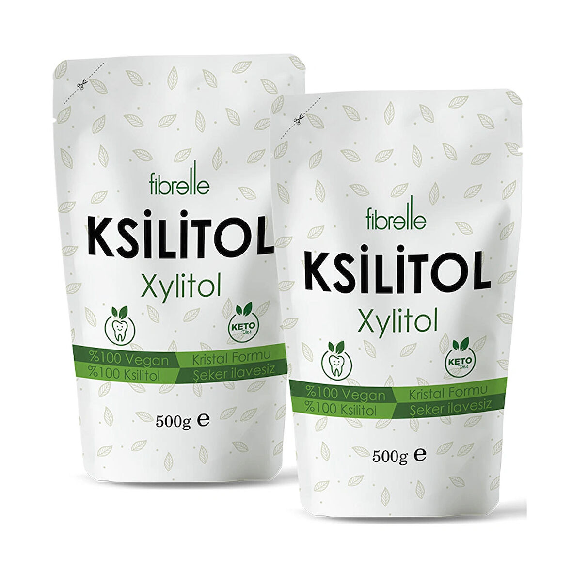Fibrelle Ksilitol 500 g 2 paket Keto /Ketojenik / Vegan diyete uygundur.